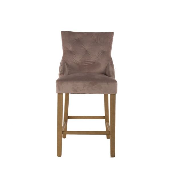 Picture of Nikki Bar Stool| Pink Velvet Fabric