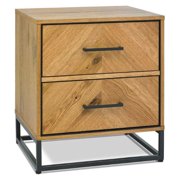 Picture of Rivali Bedside Locker| 2 Drawers| Oak