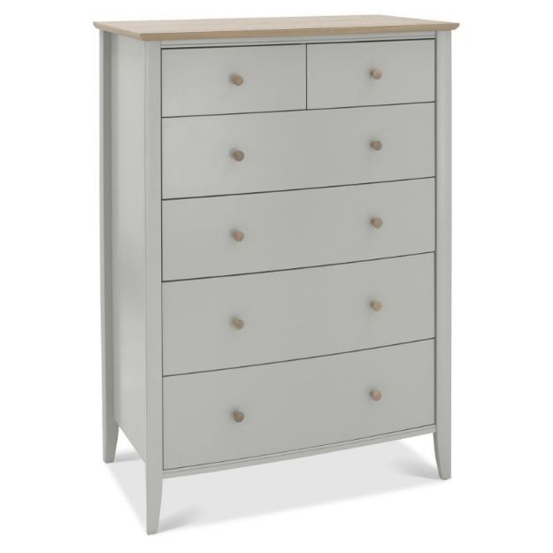 Picture of EZ WHITNEY TALLBOY 2 OVER 4DRW CHEST/ OAK- SOFT GREY 4030-76