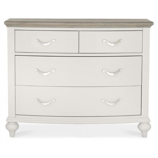 Picture of Monty Bedroom Tallboy Chest| Oak- Soft Grey