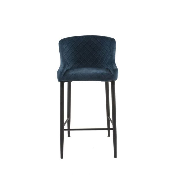 Picture of Madrid Bar Stool| Blue Velvet Fabric