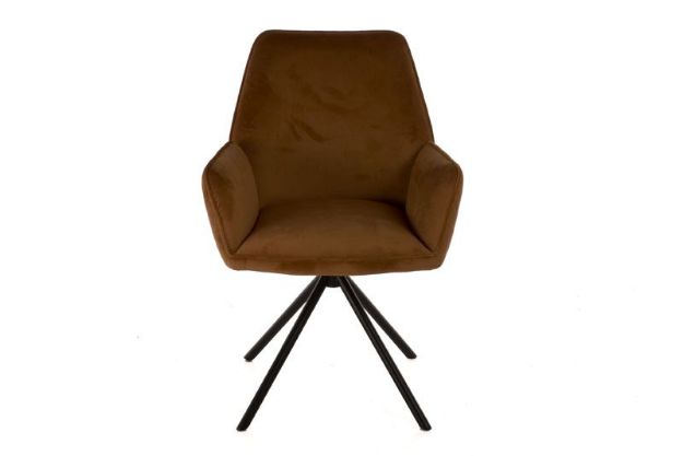 Picture of Rivoli Dining Chair| Burnt Orange Velvet| Metal Leg