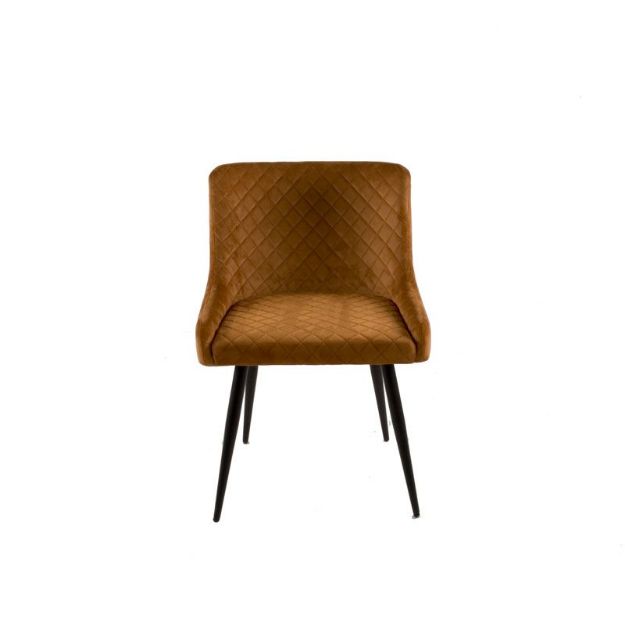 Picture of Madrid Dining Chair| Burnt Orange Velvet Fabric