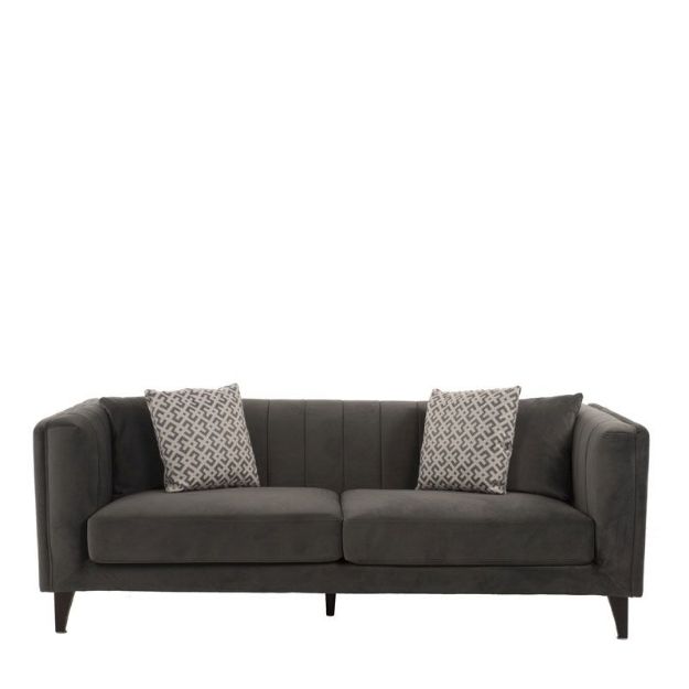 Picture of Asha 3 Seater Sofa| Grey Velvet