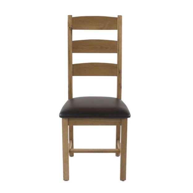 Picture of Salisbury Dining Chair| Slatted Back Design| Brown PU Seat