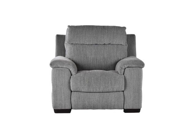 Picture of AVIS POWER RECLINER ARMCHAIR GREY WHITE FABRIC