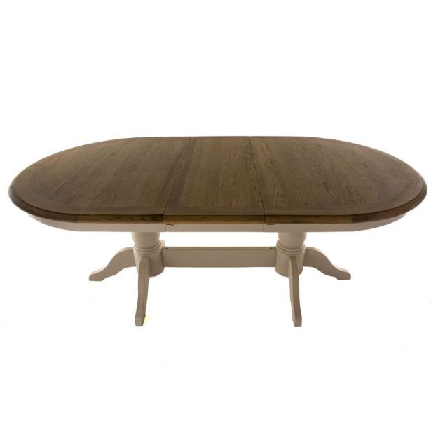 Picture of Charlotte Oval 6-10 Seater Extendable Dining Table in Soft Grey