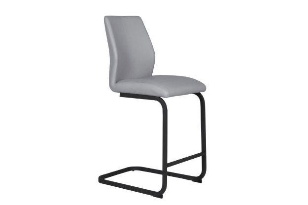 Picture of MALTA COUNTER STOOL PU GREY WITH BLACK CANTILEVER BASE 