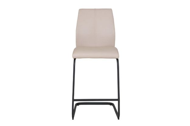 Picture of MALTA COUNTER STOOL PU TAUPE WITH BLACK CANTILEVER BASE