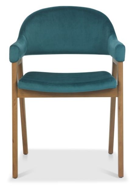 Picture of Cadence Dining Armchair in Azure Blue Fabric