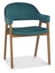 Picture of Cadence Dining Armchair in Azure Blue Fabric